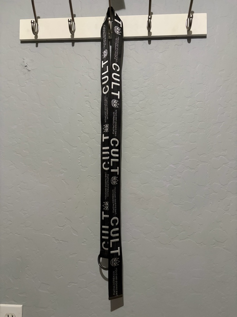 CULT Black Logo Lanyard with White Print